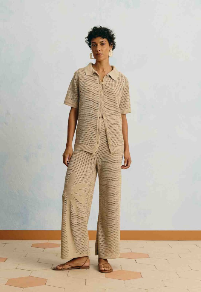 Calça Tricot Jacquard Coqueiro