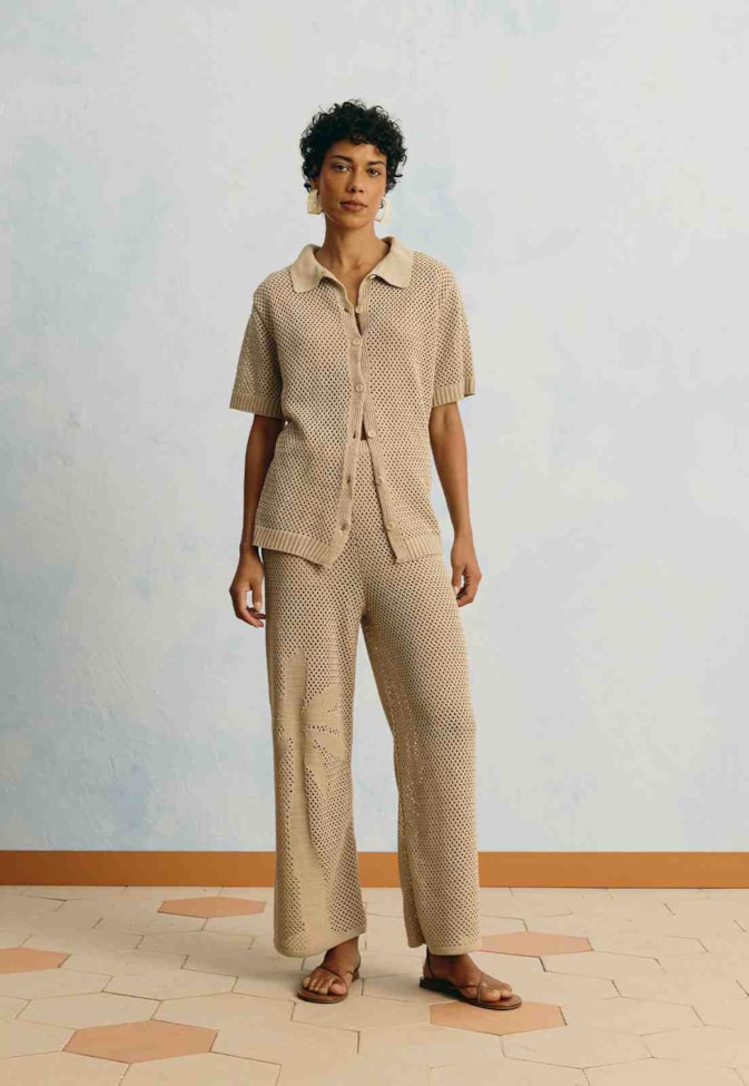 Calça Tricot Jacquard Coqueiro