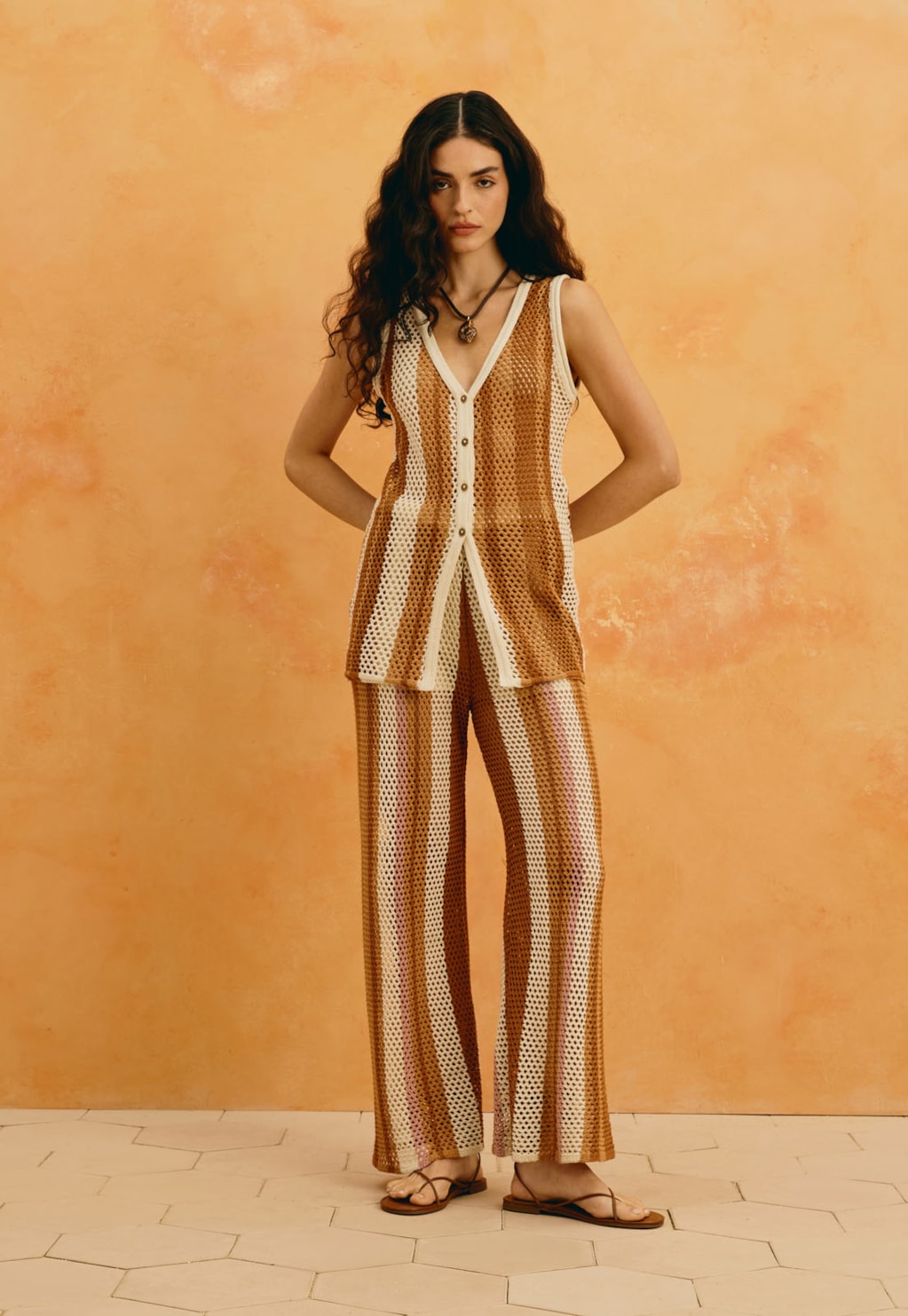 Calça Tricot Listrado