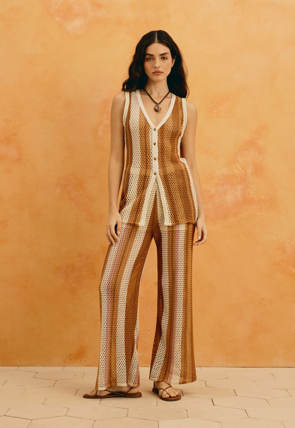 Calça Tricot Listrado