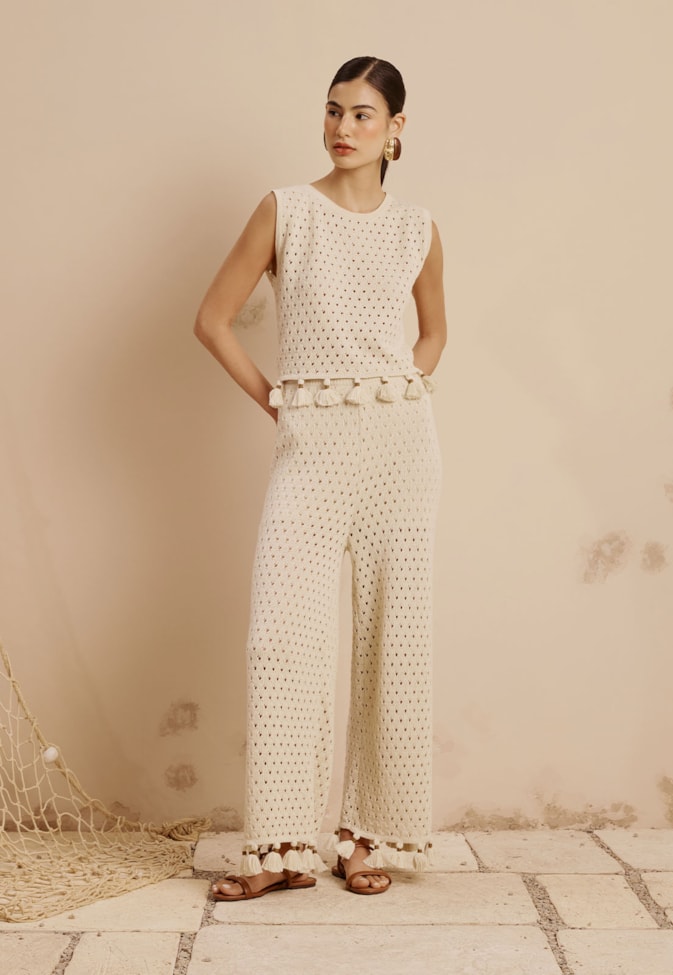 Calça Tricot Tassel
