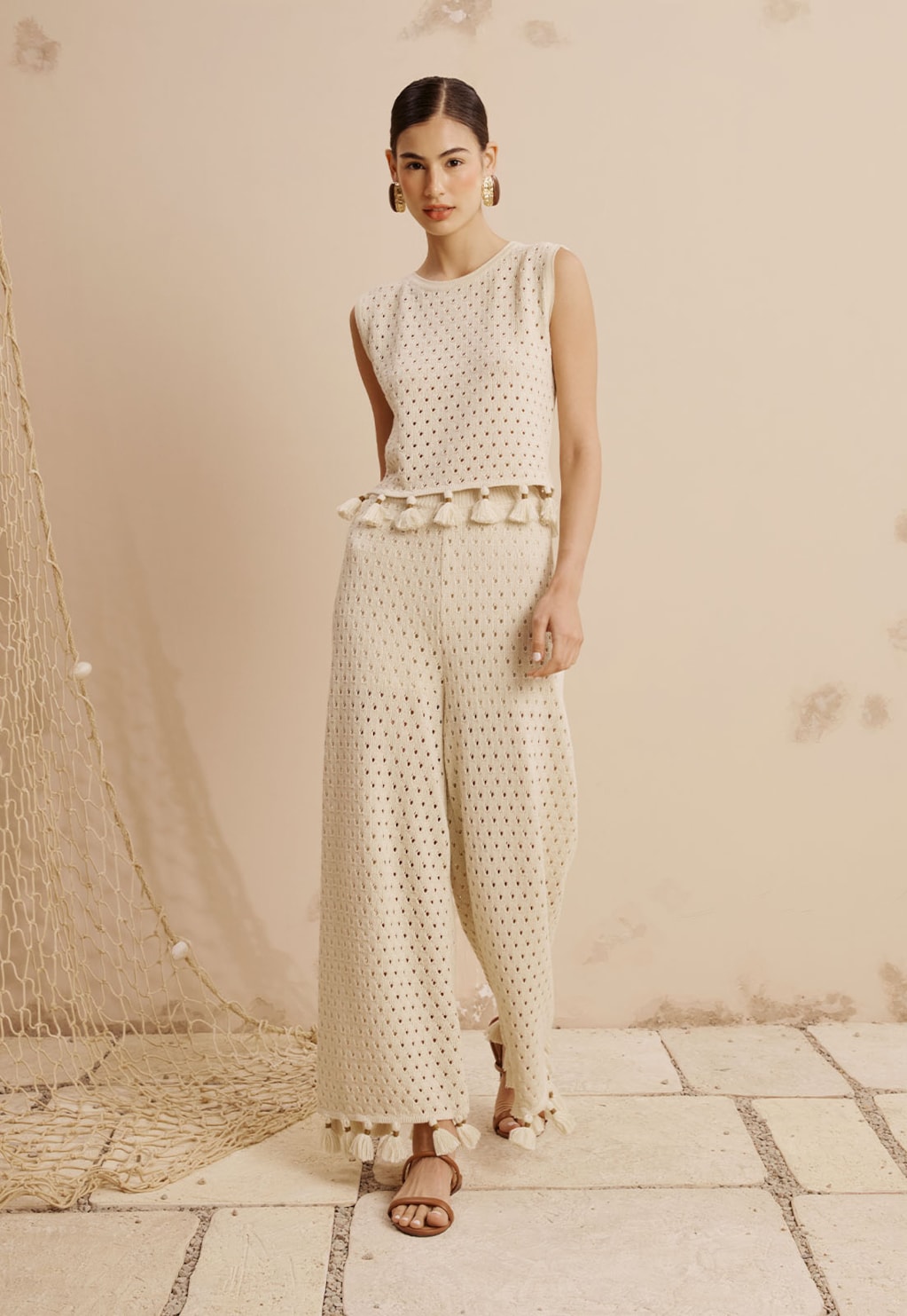 Calça Tricot Tassel