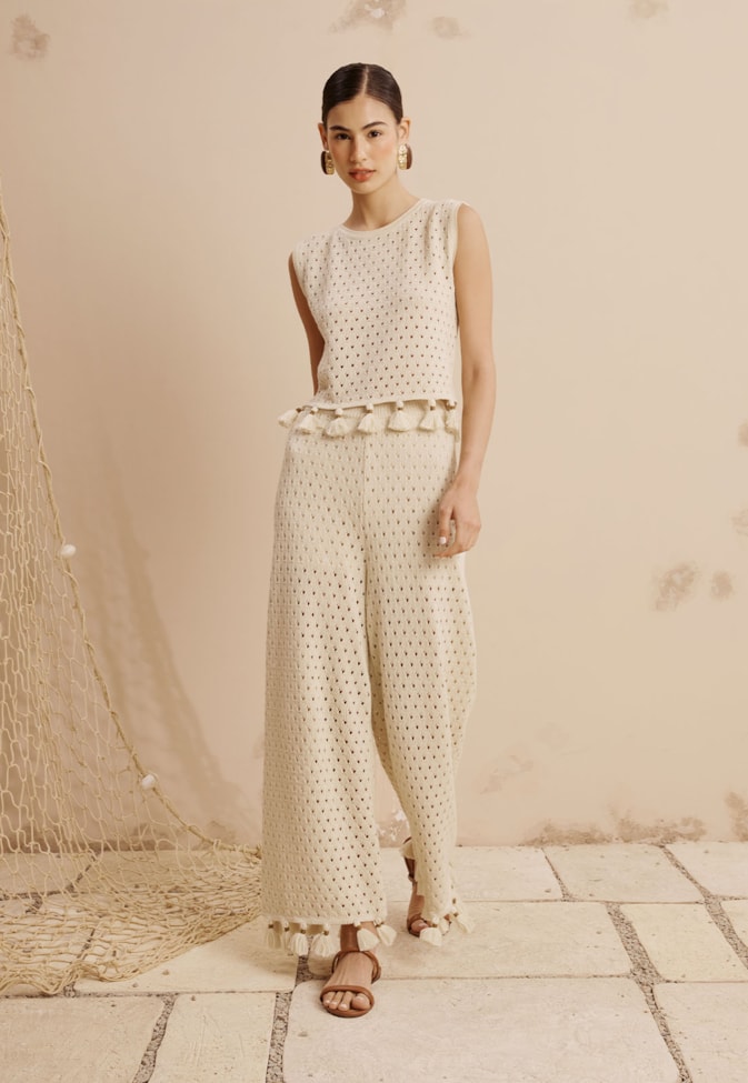 Calça Tricot Tassel