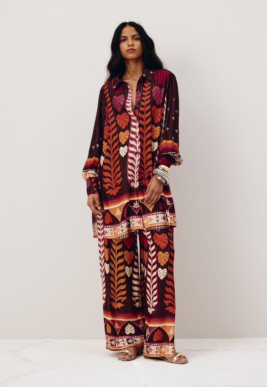 Camisa Alongada Estampada Hera