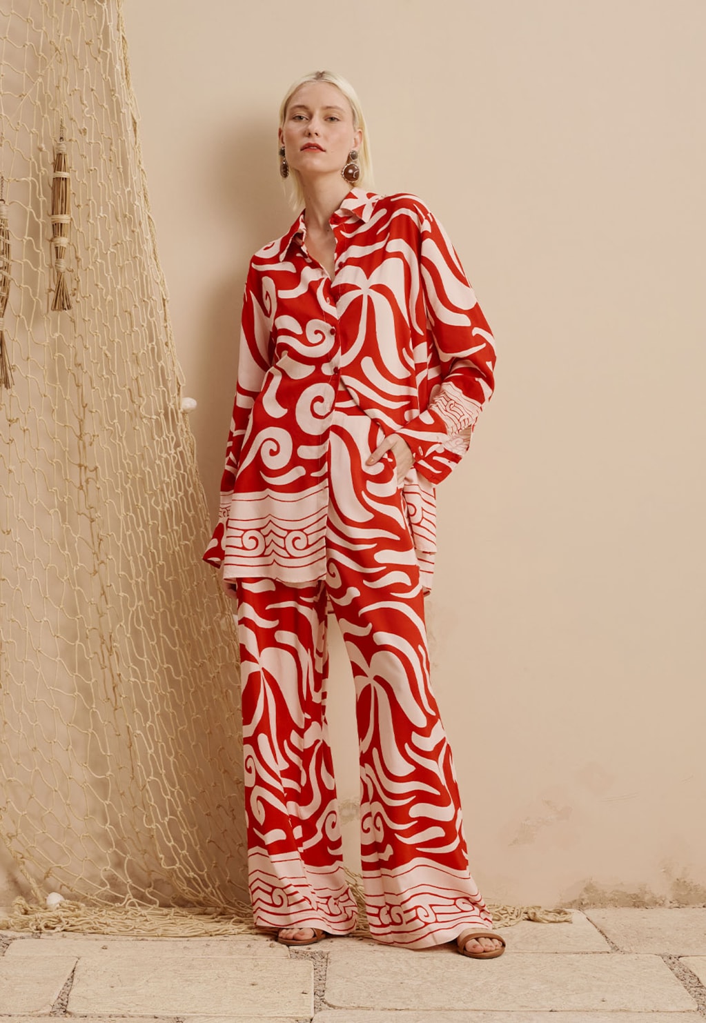 Camisa Alongada Estampada Pororoca