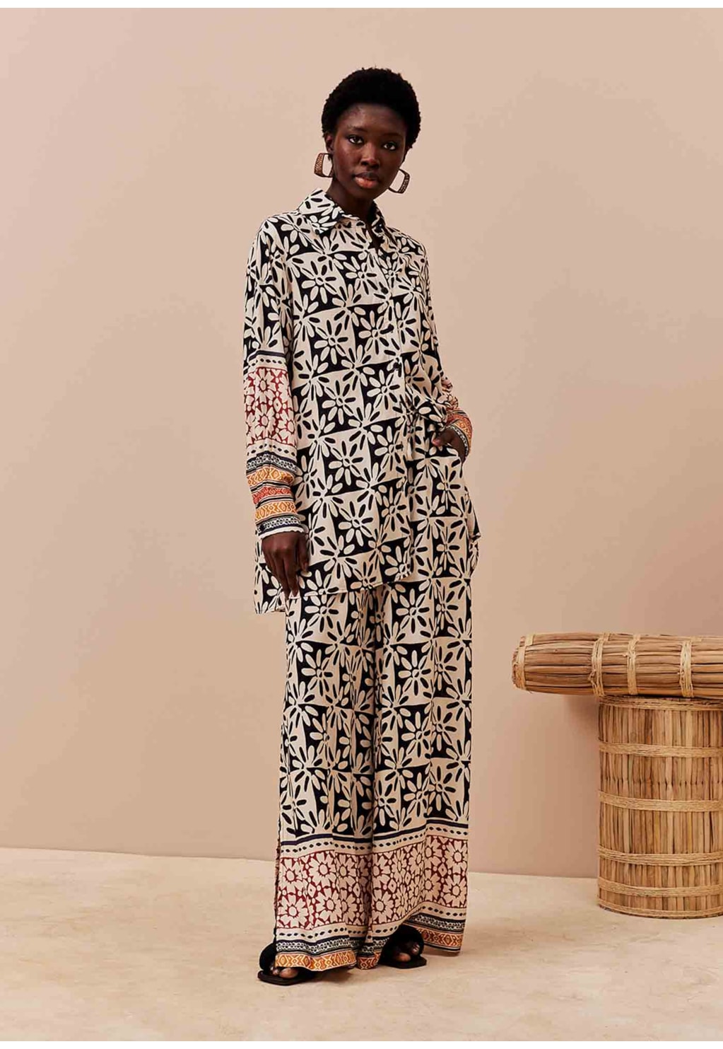 Camisa Alongada Estampada Salta