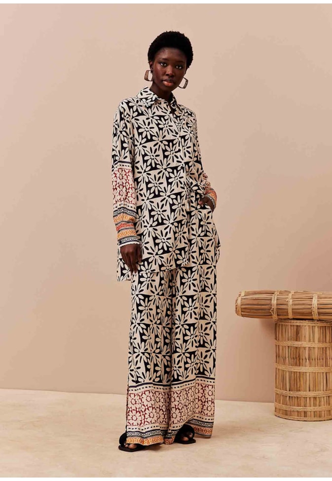 Camisa Alongada Estampada Salta