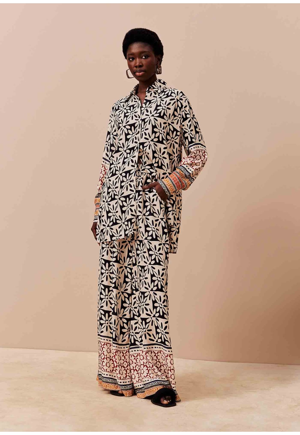 Camisa Alongada Estampada Salta