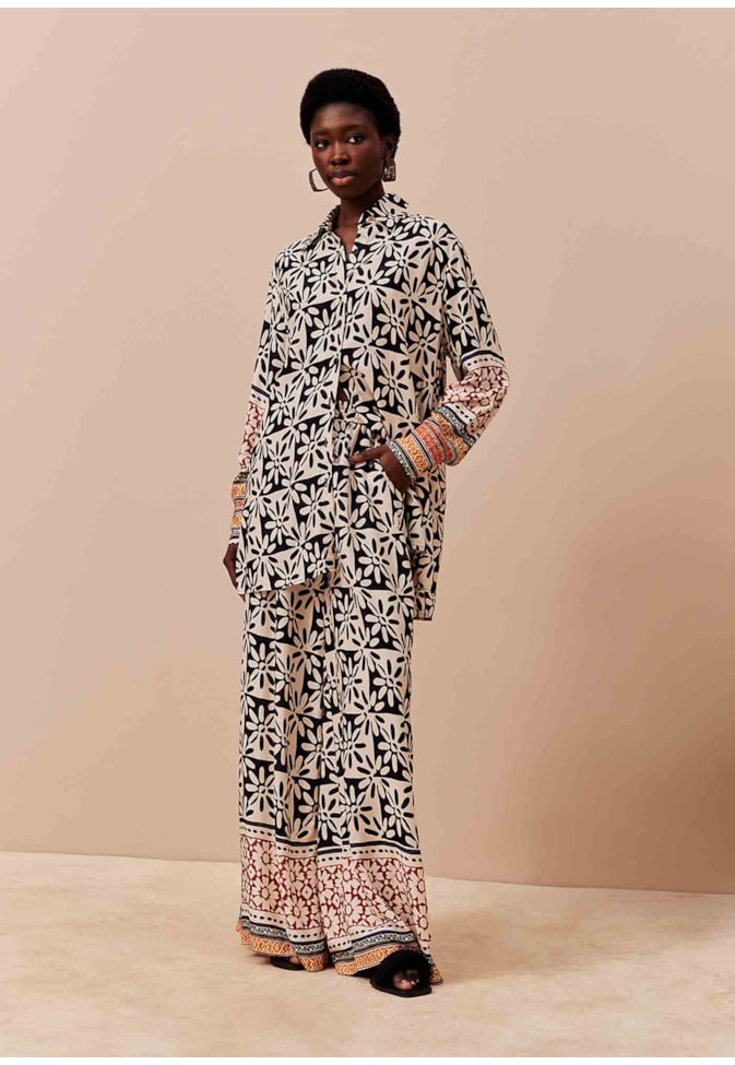 Camisa Alongada Estampada Salta