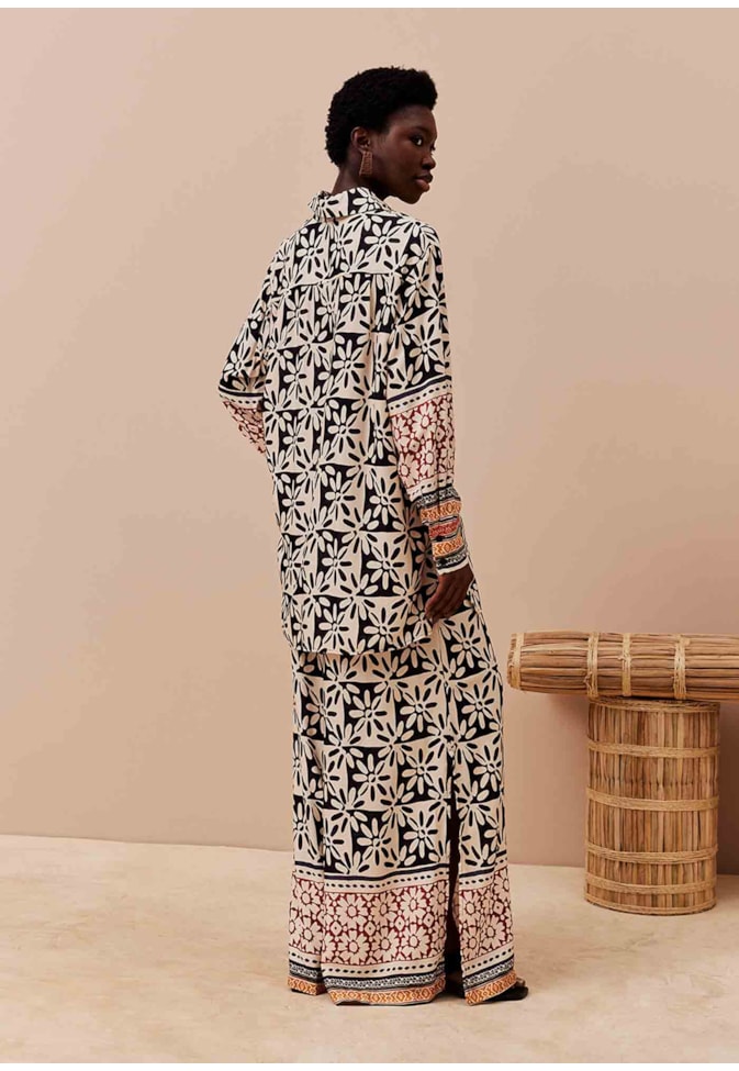 Camisa Alongada Estampada Salta