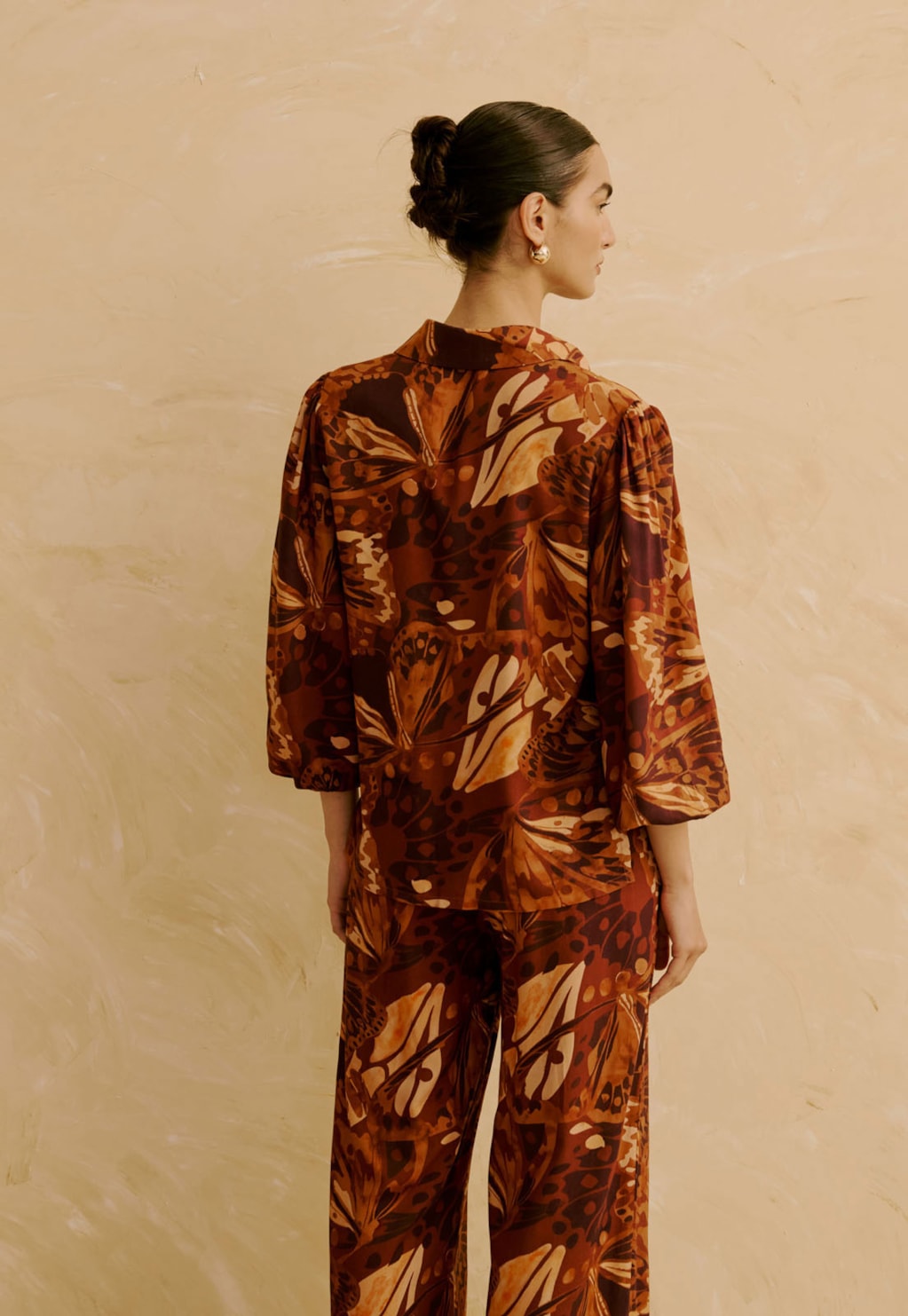 Camisa Amarração Estampada Borbo Boho