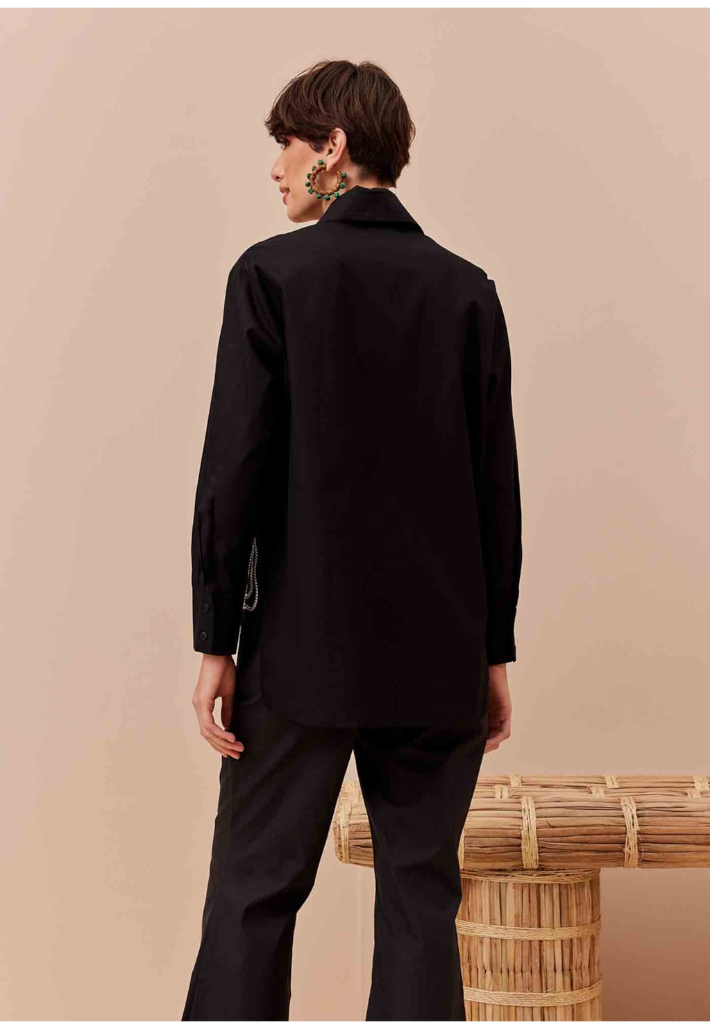 Camisa Bordado Flor Corda