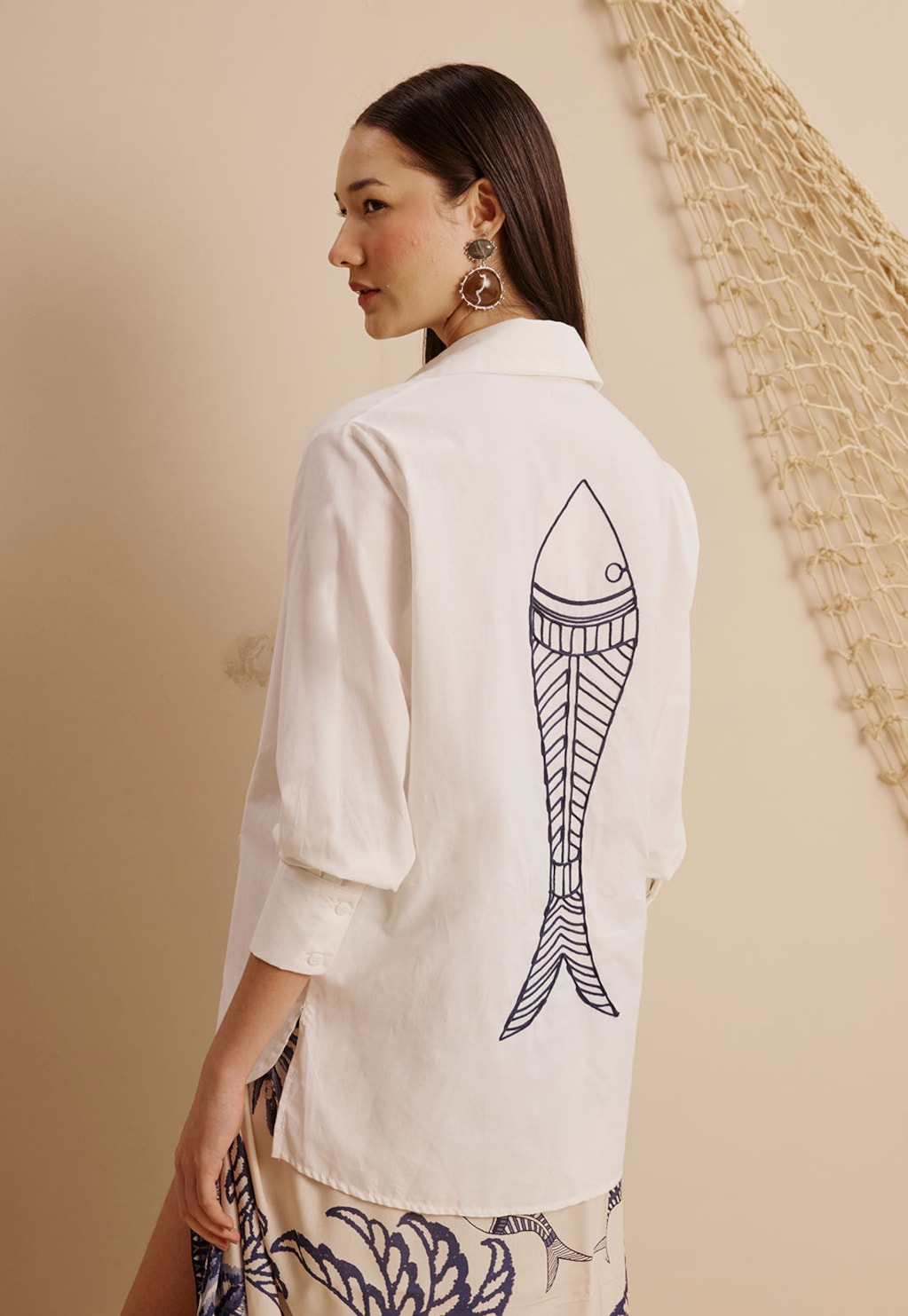 Camisa Bordado Peixe