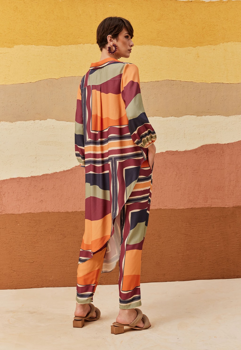 Camisa Com Pontas Cascata Estampada Hornocal