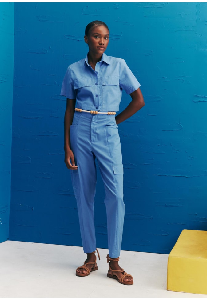 Camisa Cropped Bolsos