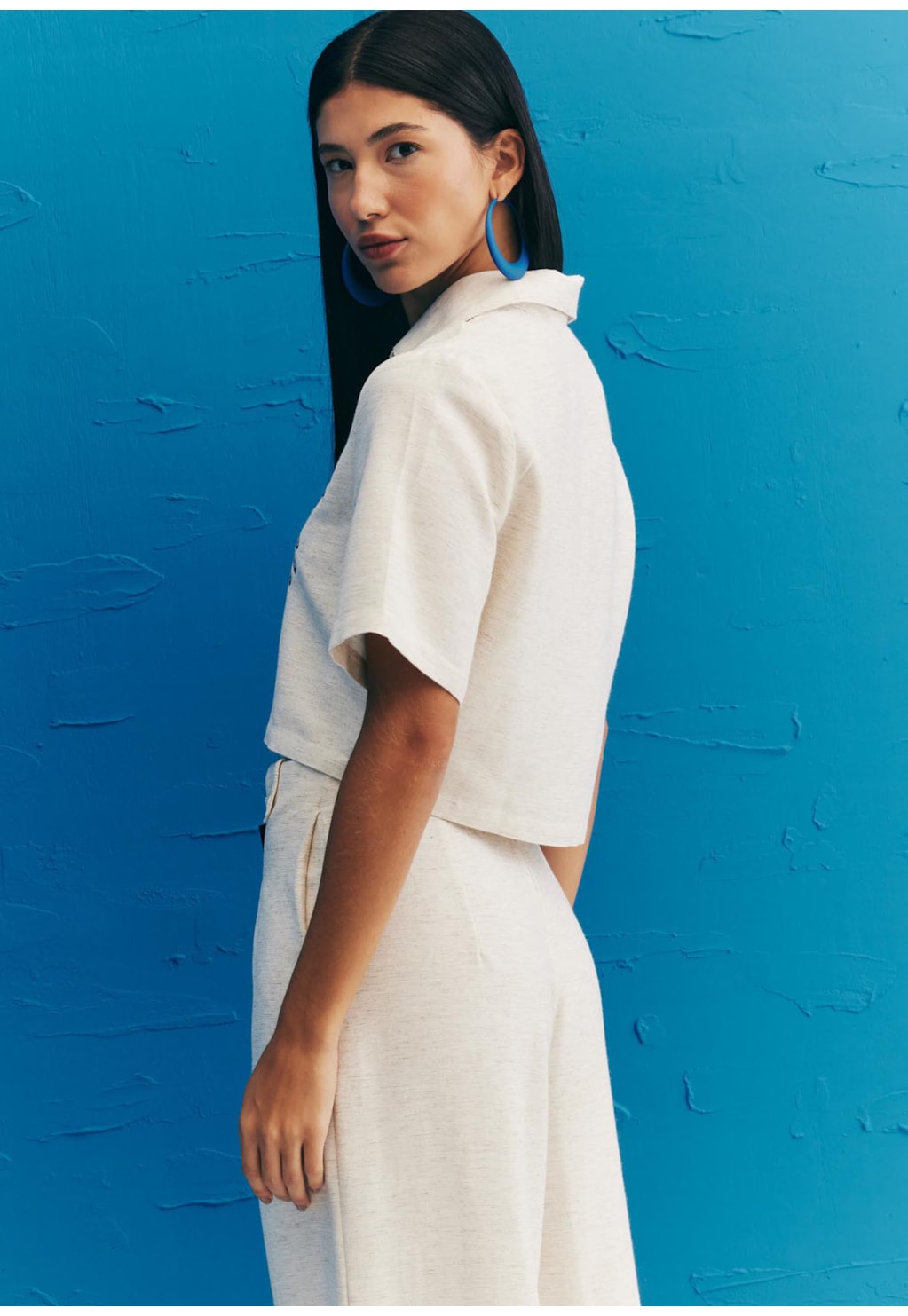 Camisa Cropped Bordado Pássaros