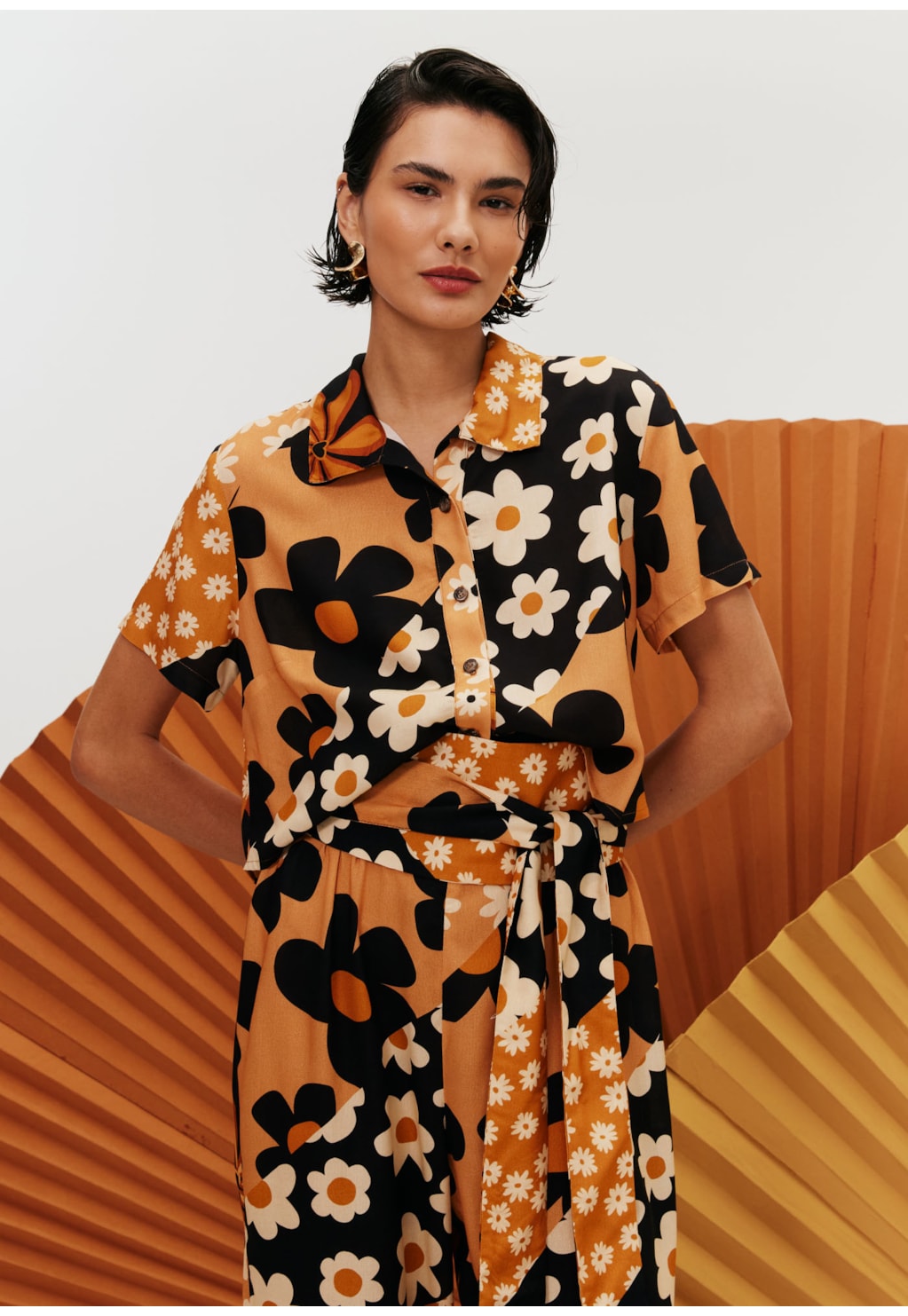 Camisa Cropped Estampada Salsa