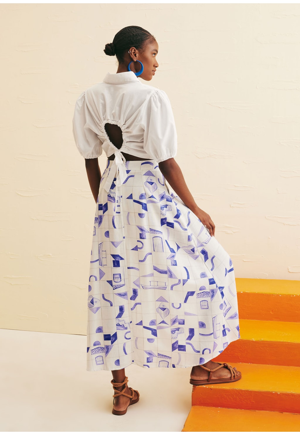 Camisa Cropped Manga Bufante