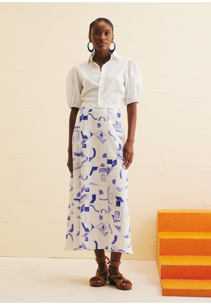 Camisa Cropped Manga Bufante