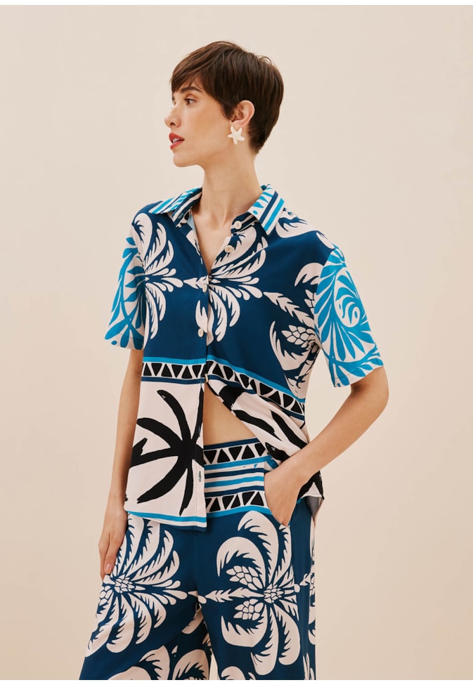 Camisa Estampada Blue Bay