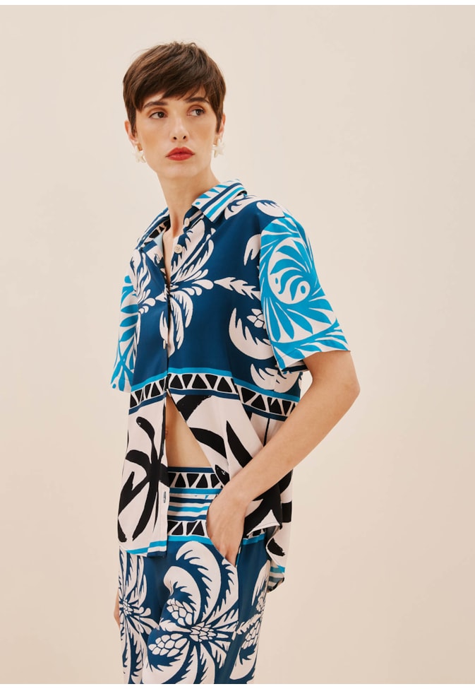Camisa Estampada Blue Bay