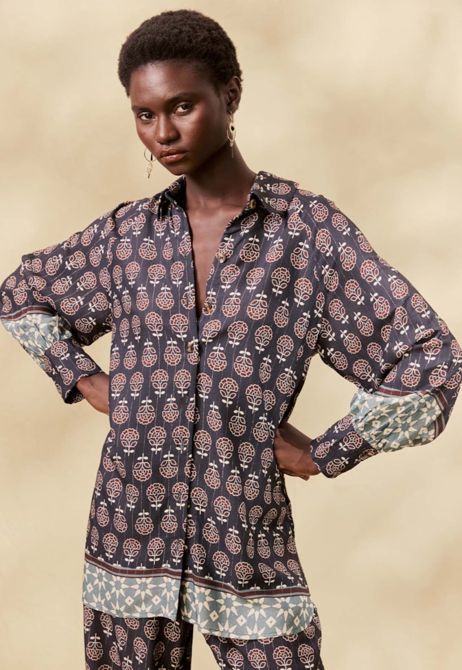 Camisa Manga Longa Estampada Cielo Inca