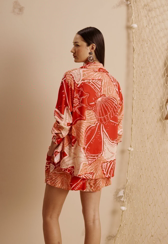 Camisa Manga Longa Estampada Concha Guajara