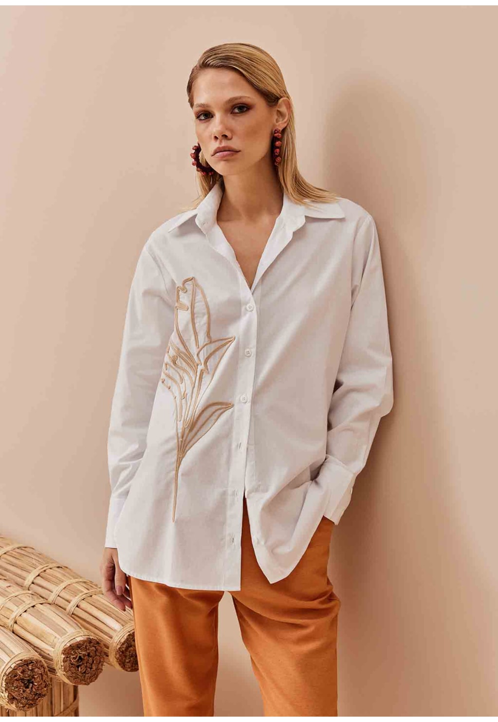 Camisa Oversized Bordado Palmeira