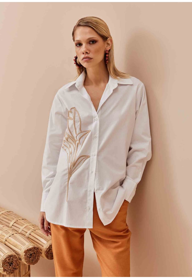 Camisa Oversized Bordado Palmeira