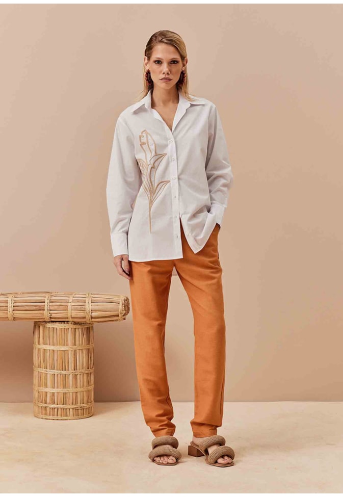 Camisa Oversized Bordado Palmeira
