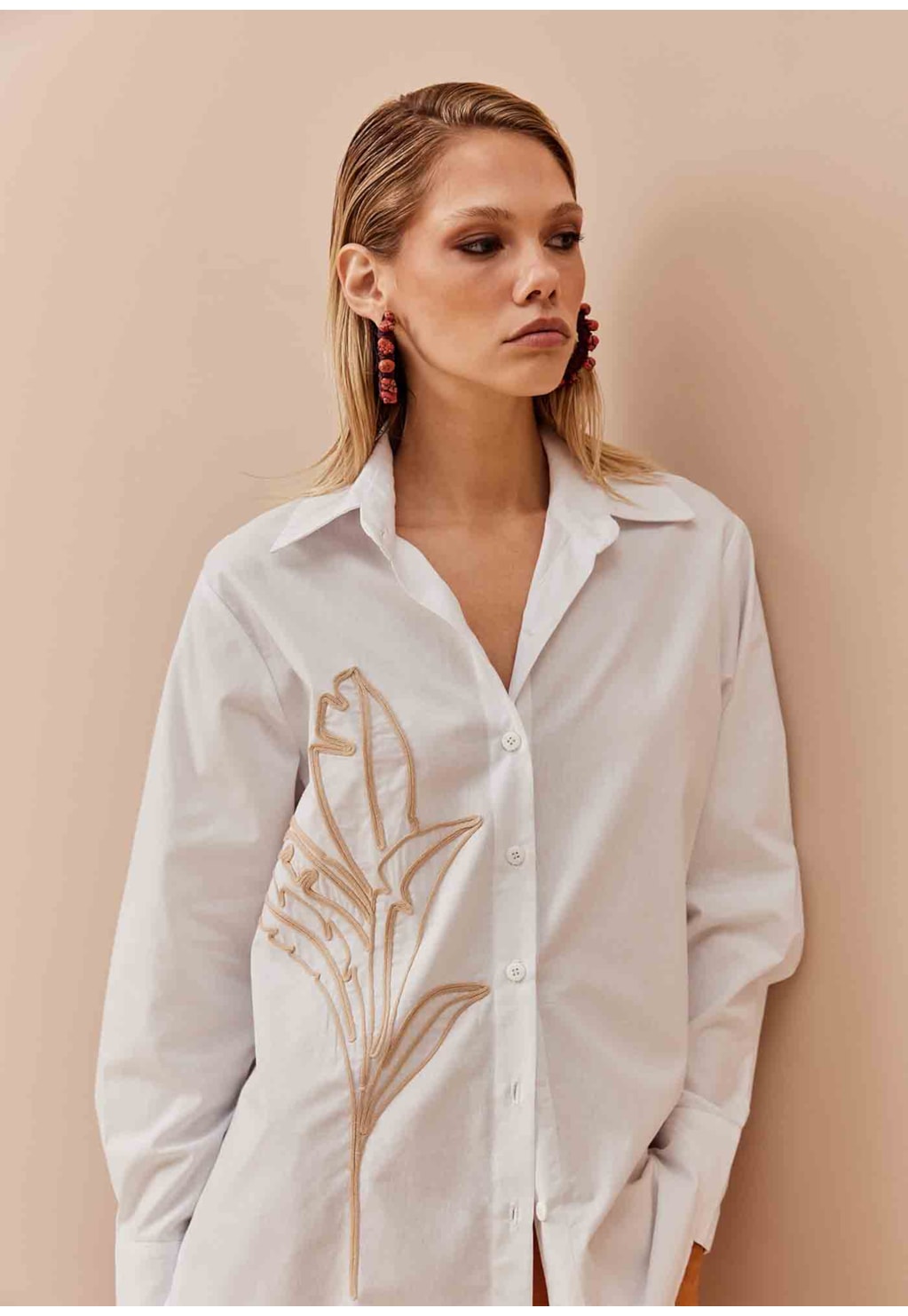 Camisa Oversized Bordado Palmeira