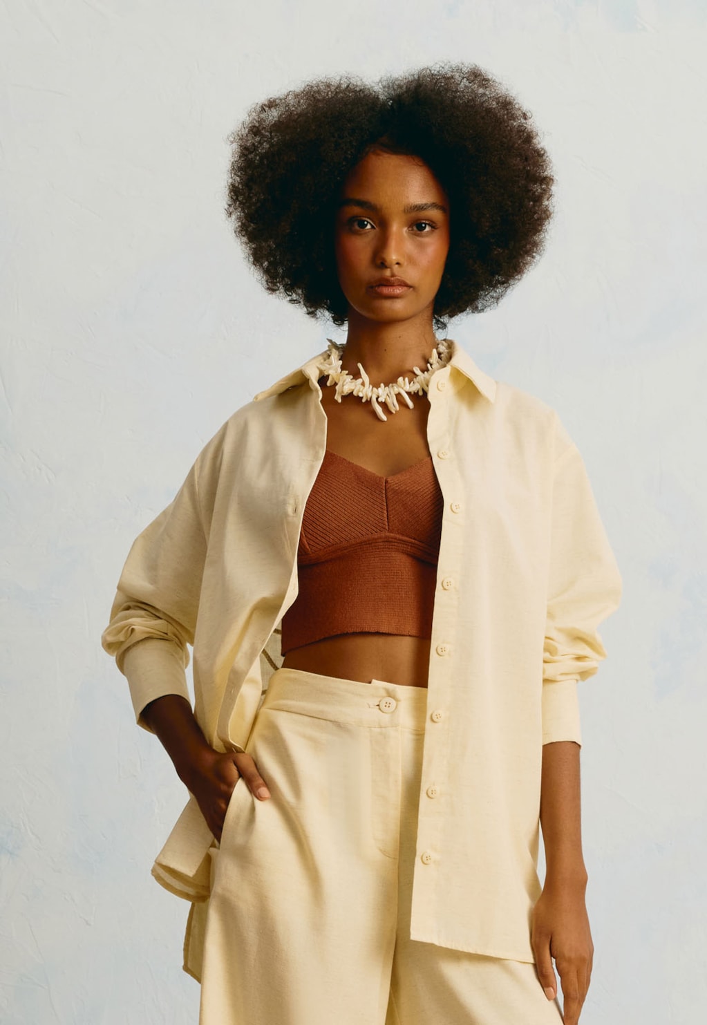 Camisa Oversized Bordado Sol