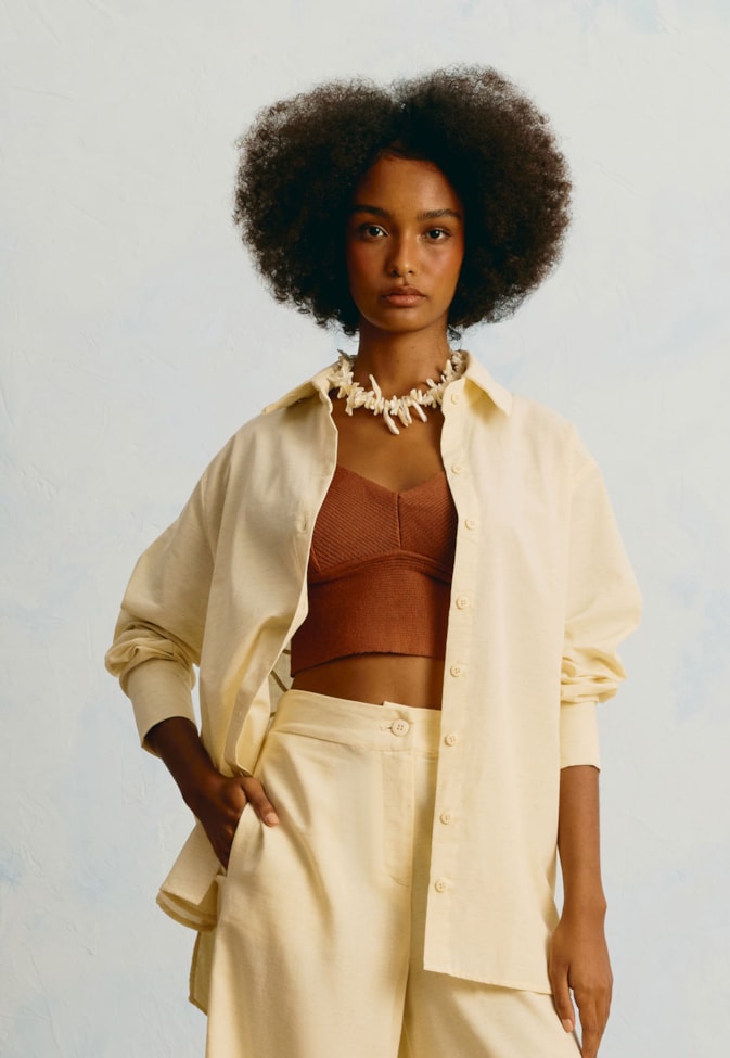 Camisa Oversized Bordado Sol