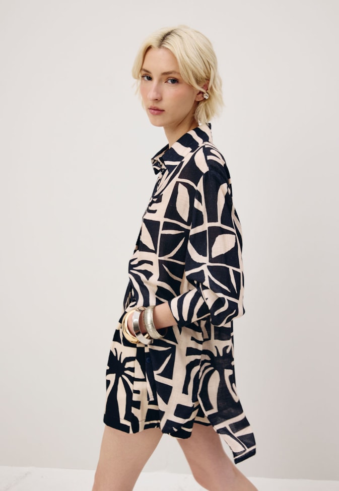 Camisa Oversized Estampada Reflexo