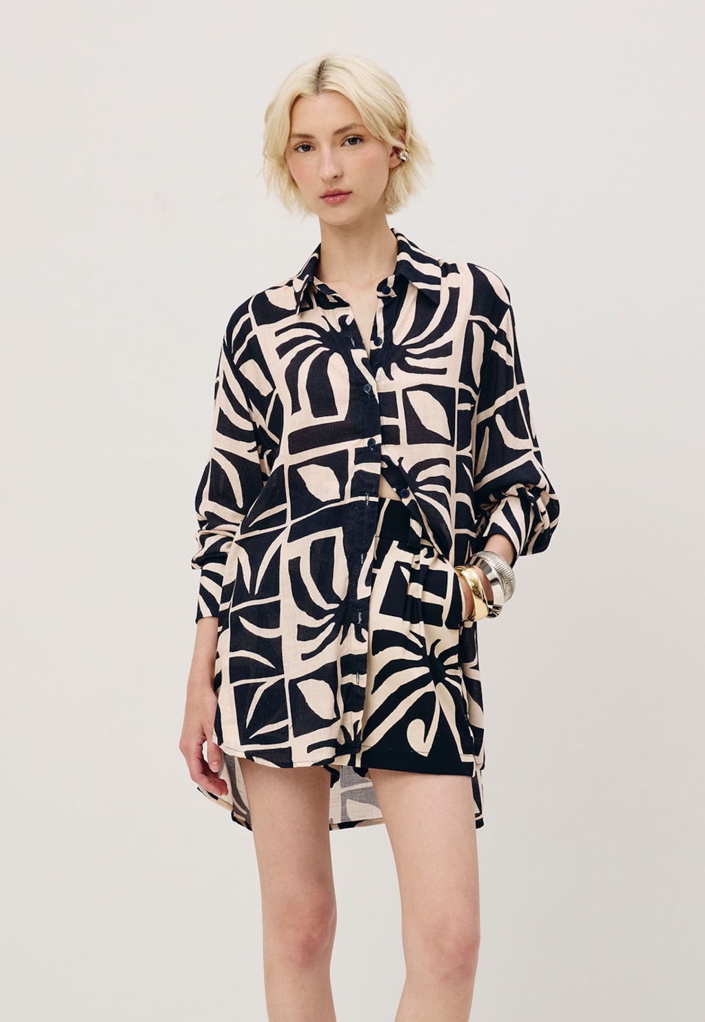 Camisa Oversized Estampada Reflexo