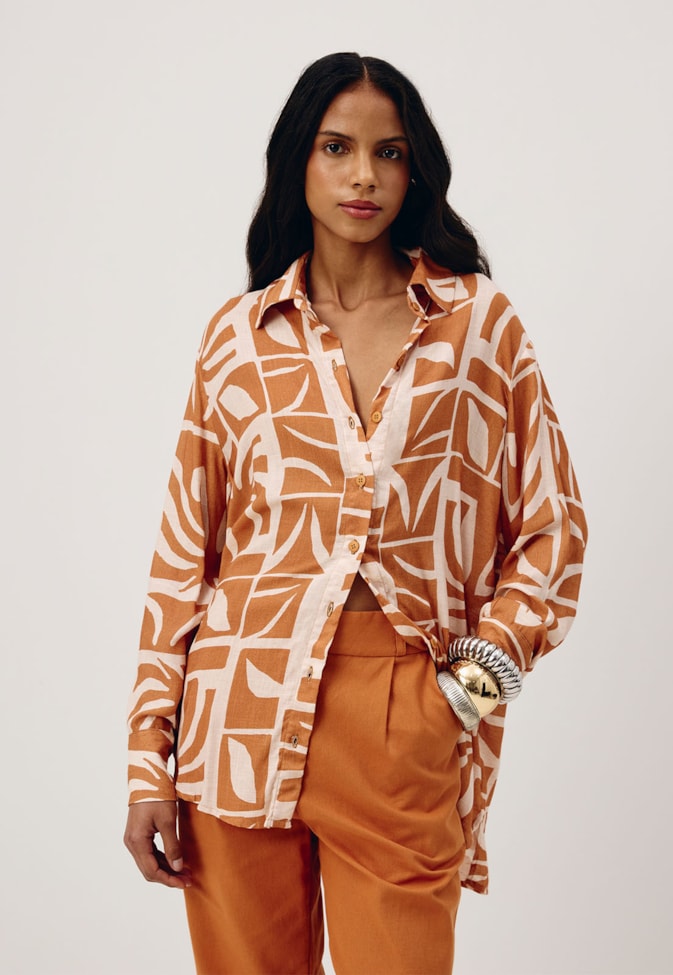 Camisa Oversized Estampada Reflexo