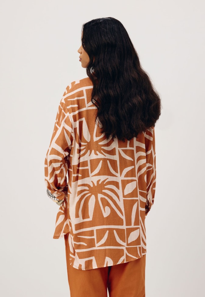 Camisa Oversized Estampada Reflexo