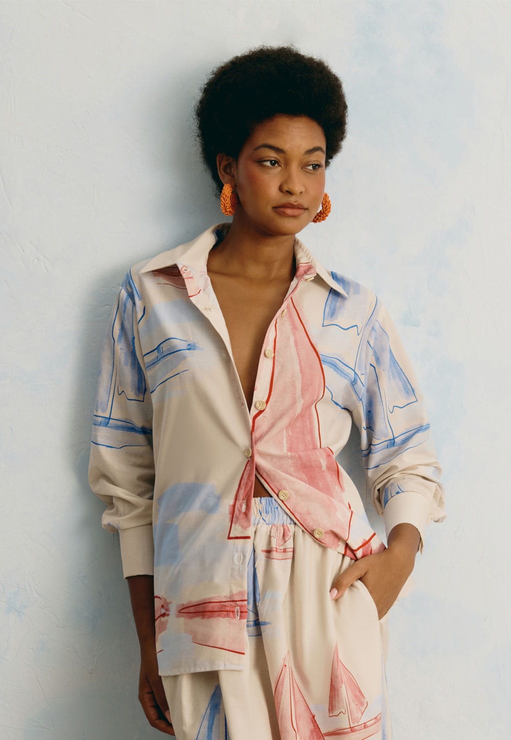 Camisa Oversized Estampada Velejar
