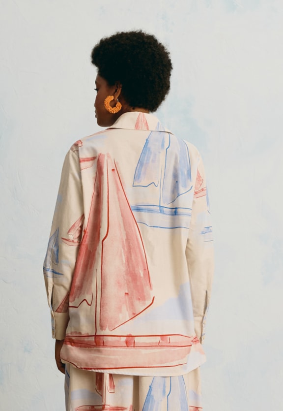 Camisa Oversized Estampada Velejar Vista Traseira