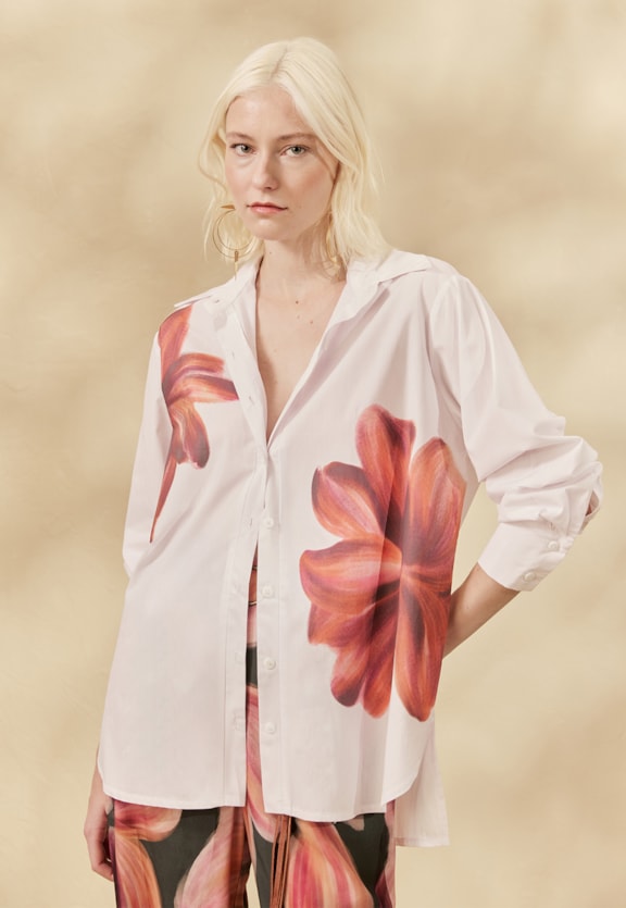 Camisa Oversized Floral Vista Frontal