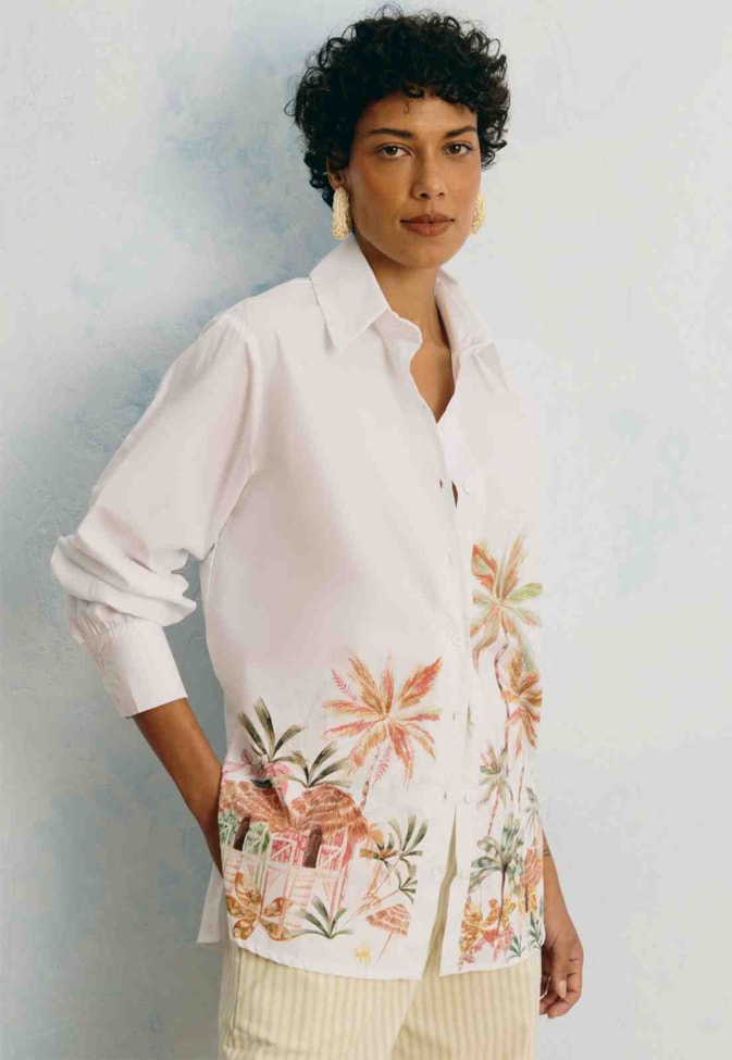 Camisa Oversized Silk La Playa Blanca