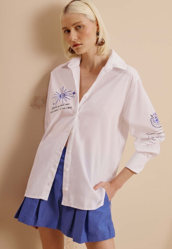 Camisa Oversized Silk Tacacá Vista Frontal