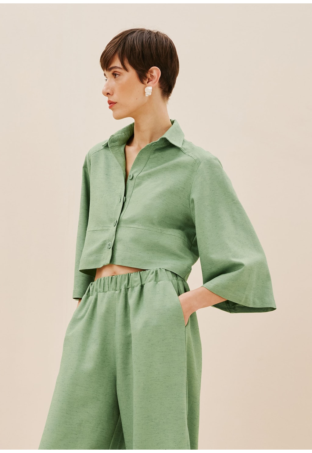 Camisa Quadradinha Manga Ampla