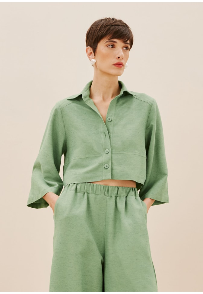 Camisa Quadradinha Manga Ampla