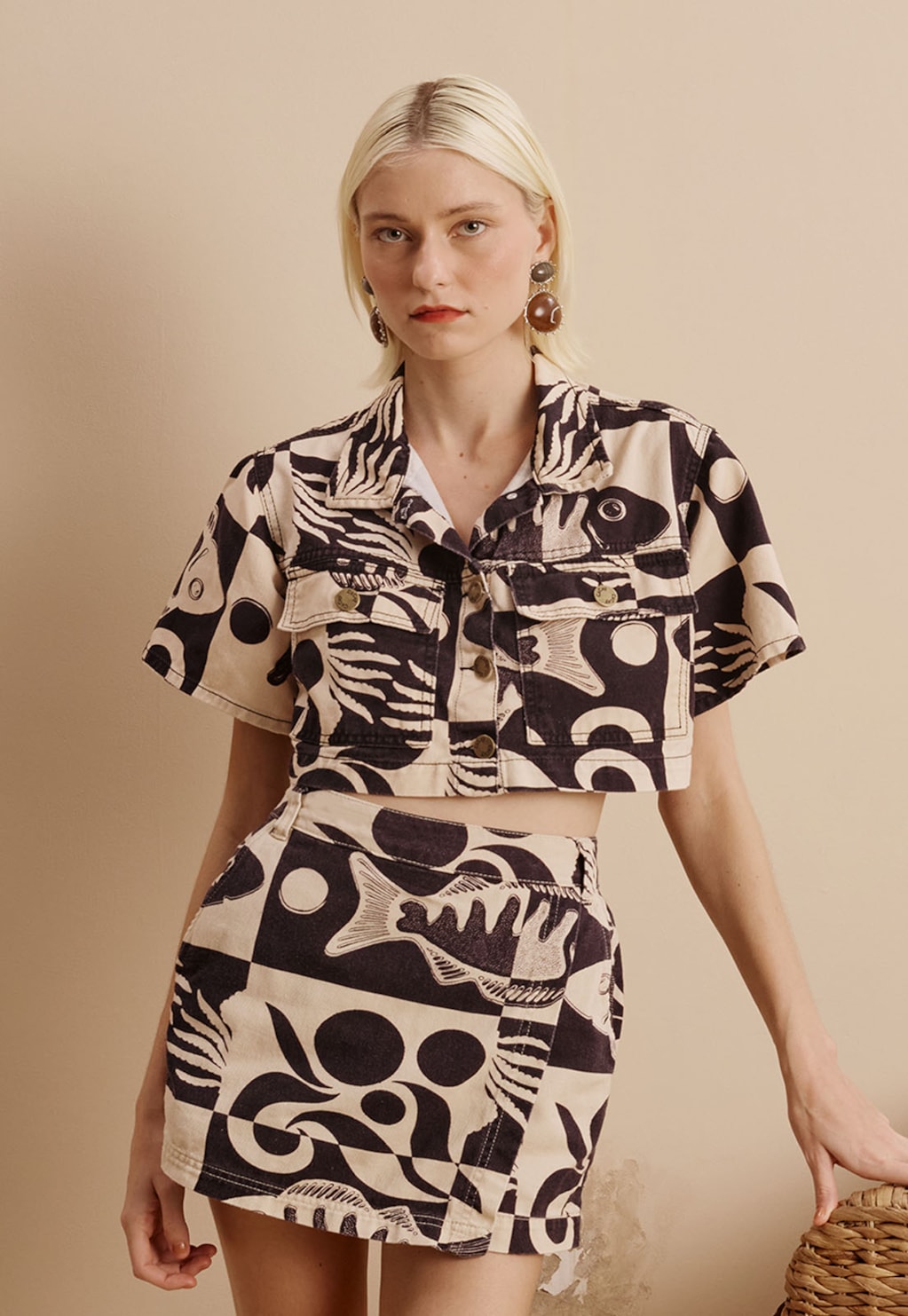 Camisa Sarja Estampada Tucunaré