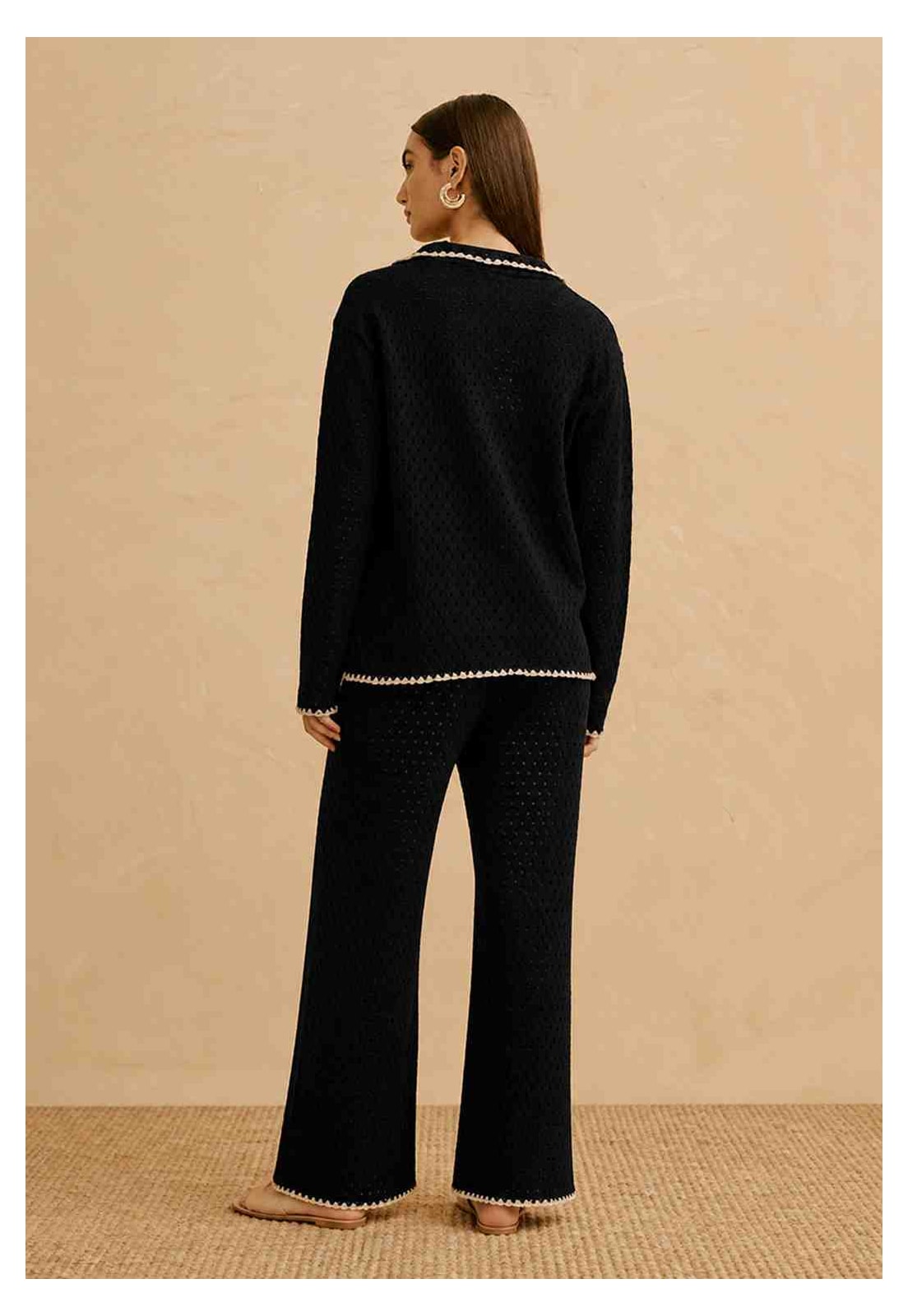 Camisa Tricot Barra Crochê Vista Traseira
