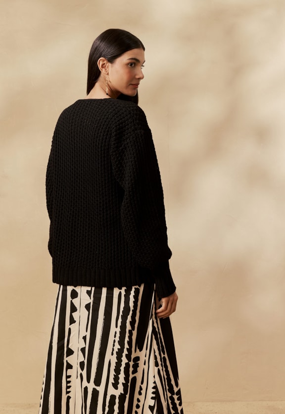 Cardigan Tricot Vista Traseira