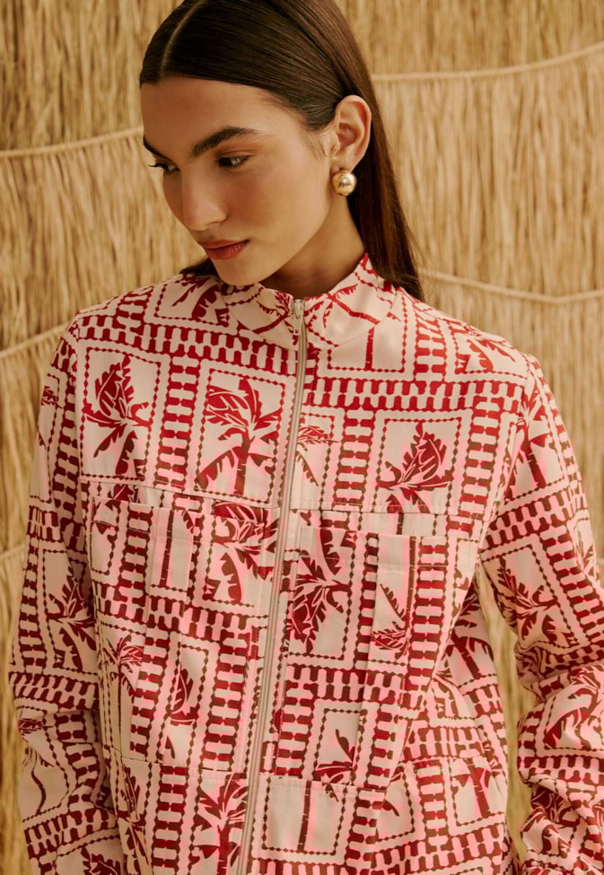 Casaco com Bolsos Estampado Yura