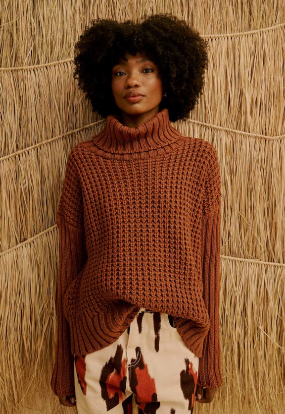 Casaco em Tricot Oversized Vista Frontal