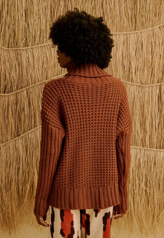 Casaco em Tricot Oversized Vista Traseira